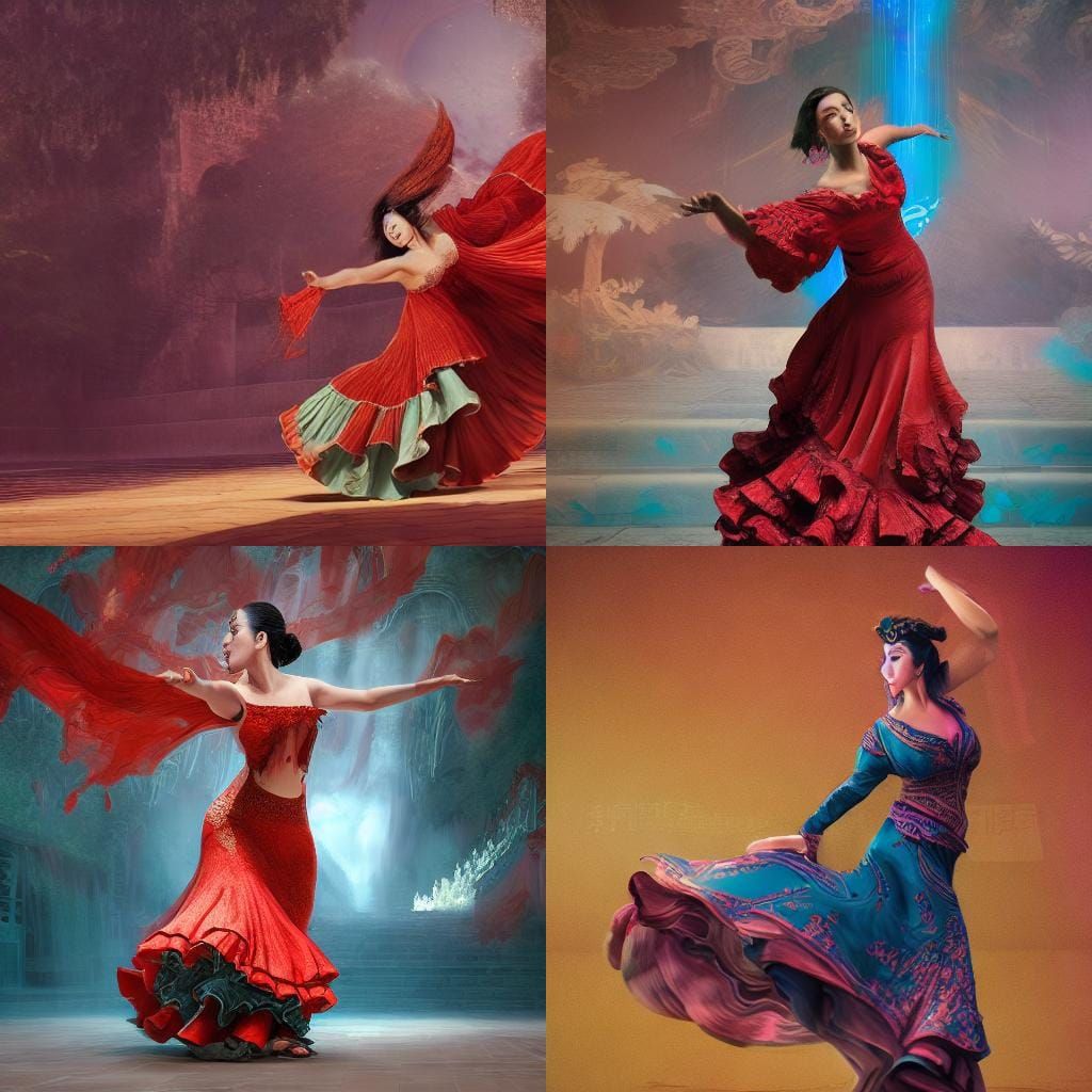 Flamenco Dancer in China: Detailed Matte Painting