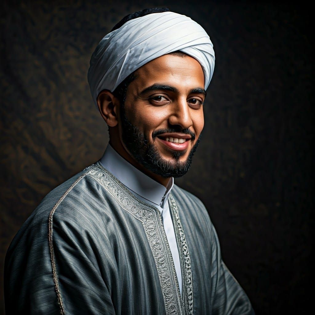 Photorealistic Portrait of Smiling Libyan Man