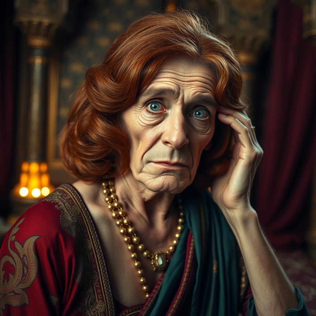 Sheherazade in Opulent Film Set as Digital Painting