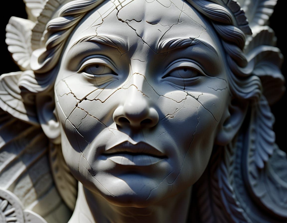 Marmor Woman: 3D Relief Sculpture Portrait
