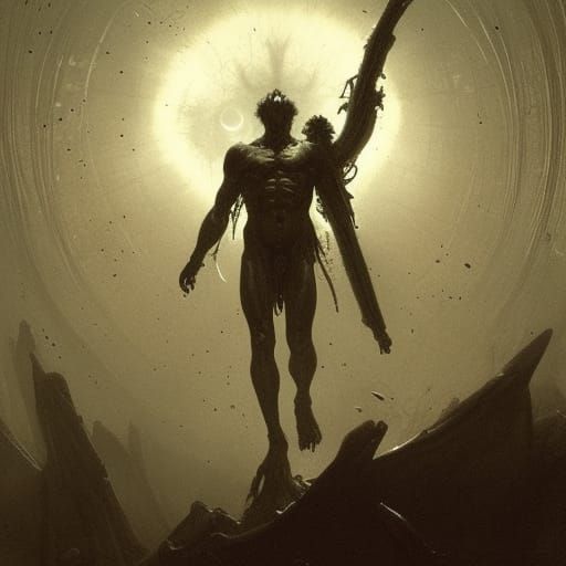 Horror Titan in Dark Fantasy Style