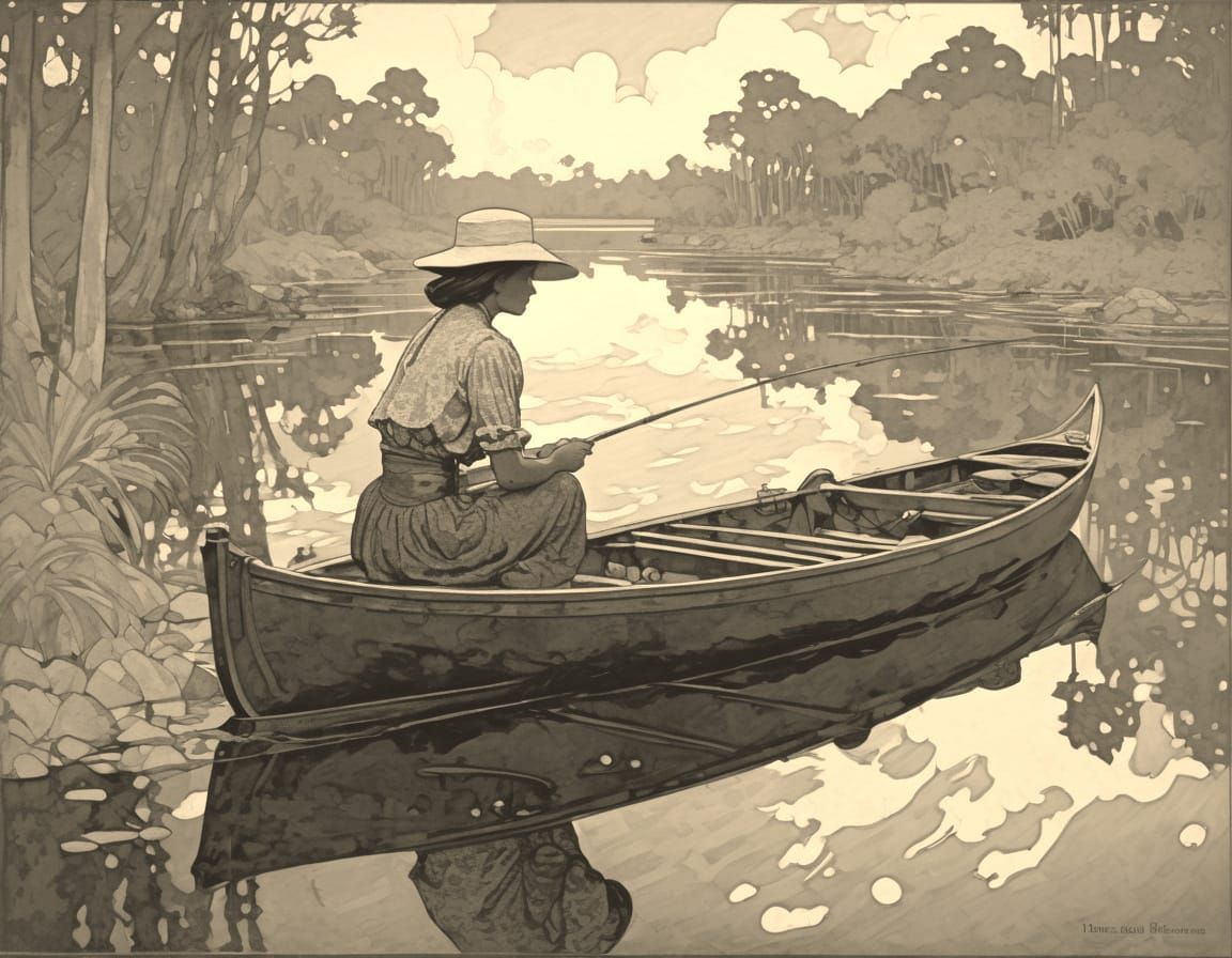 Woman Fisherman's Dream Catch in Everglades