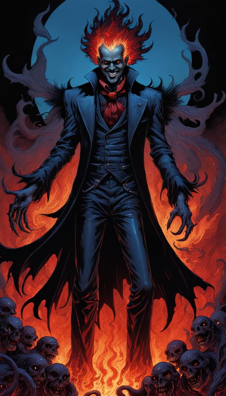 Mr.Hellion black acid, constructed in dark plumed vile,black...