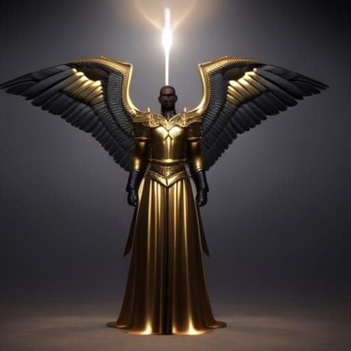 Archangel Michael as Black Man in Doré Style