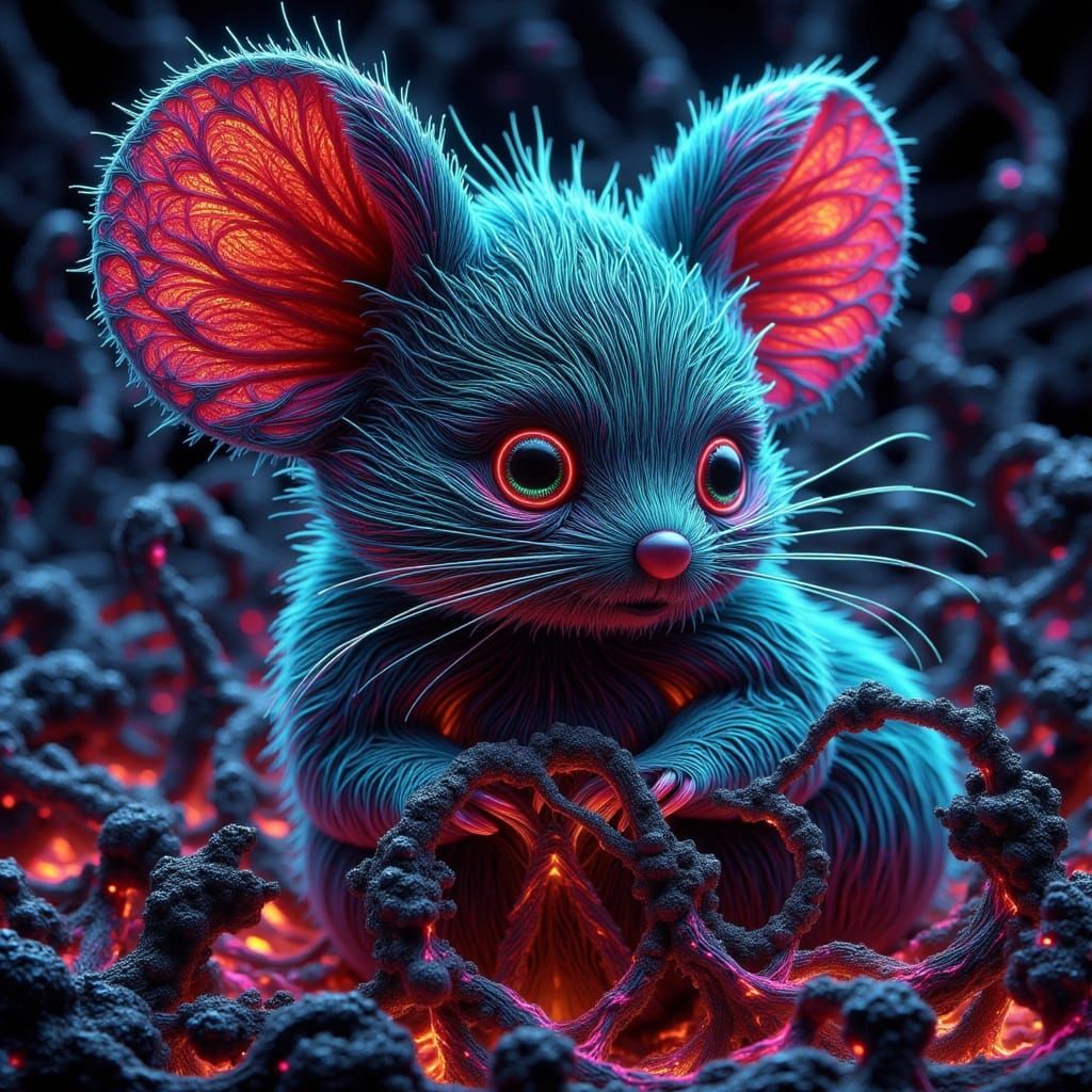 Wire Art Mouse in Thorn Maze