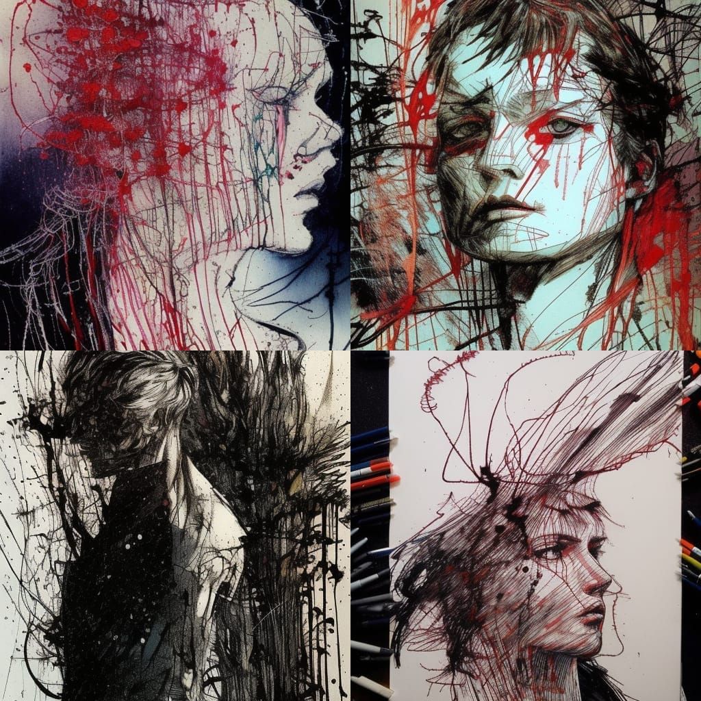 Romantic Landscape in Watercolor Style