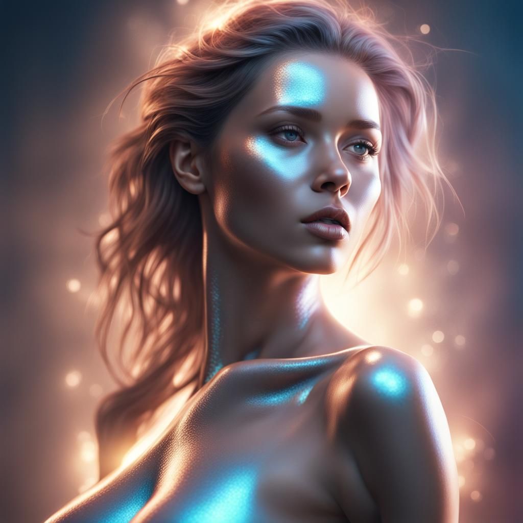 Ethereal Female Portrait with Dynamic Lighting