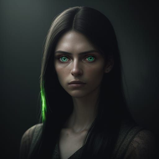 Hyperrealistic Portrait in Moody, Atmospheric Lighting