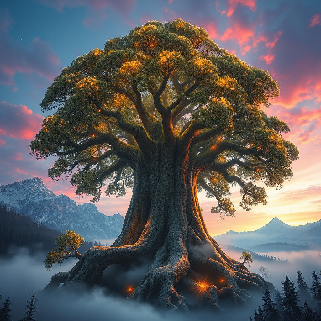 Majestic Ancient Tree Elyria: Fantasy Concept Art