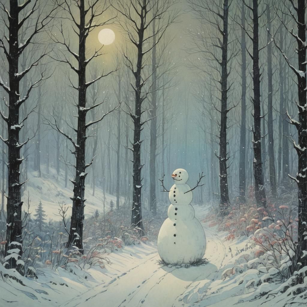 Enchanted Winter Wonderland in Pastel Hues