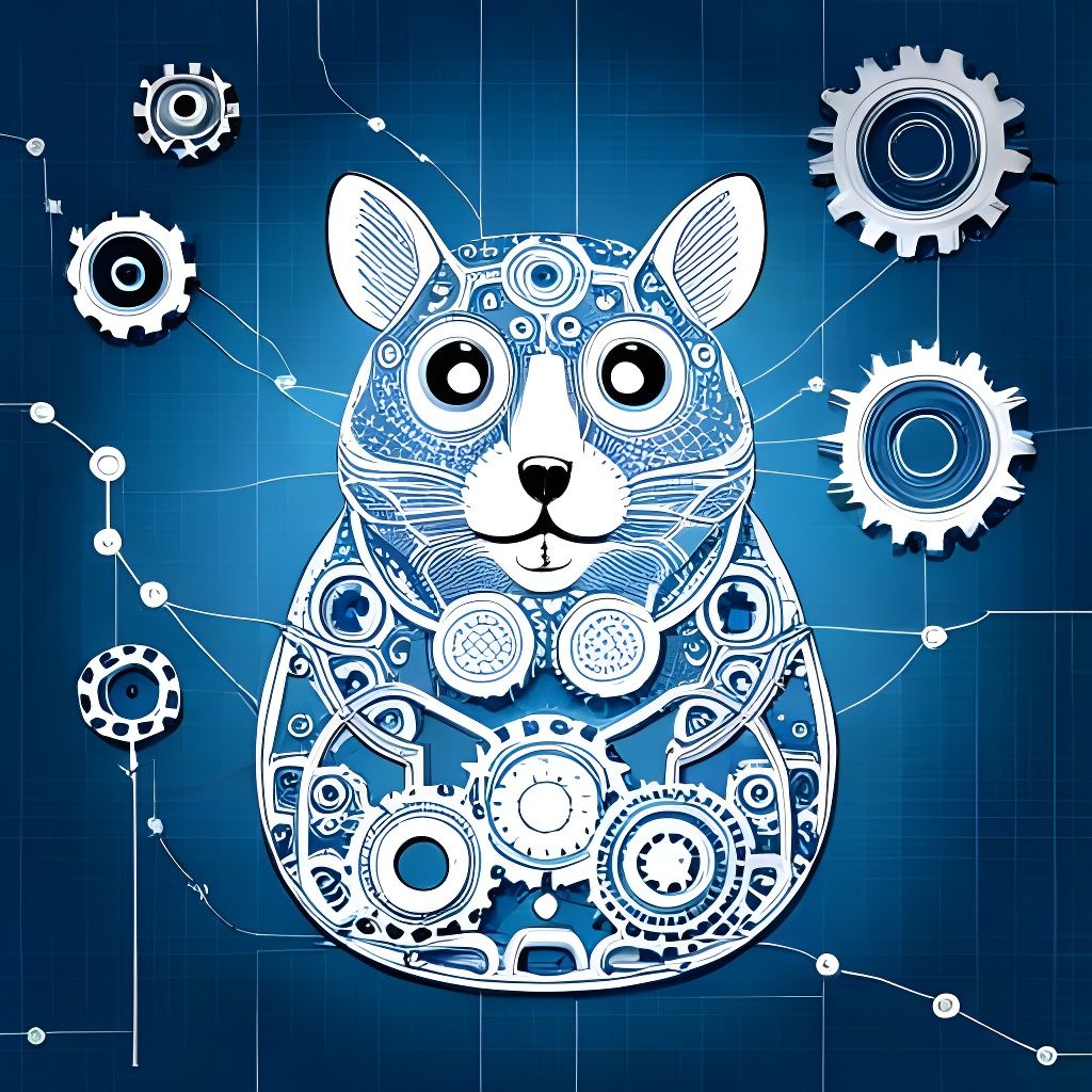Detailed Blueprint of a Mechanical Hamster
