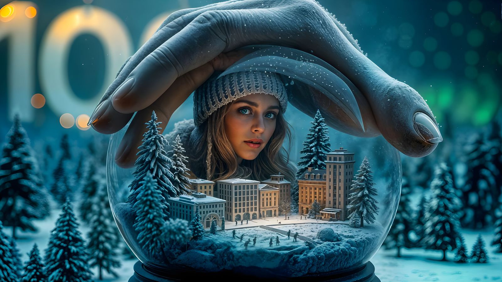 Earth as a Snow Globe Simulation in Hyperrealistic Detail