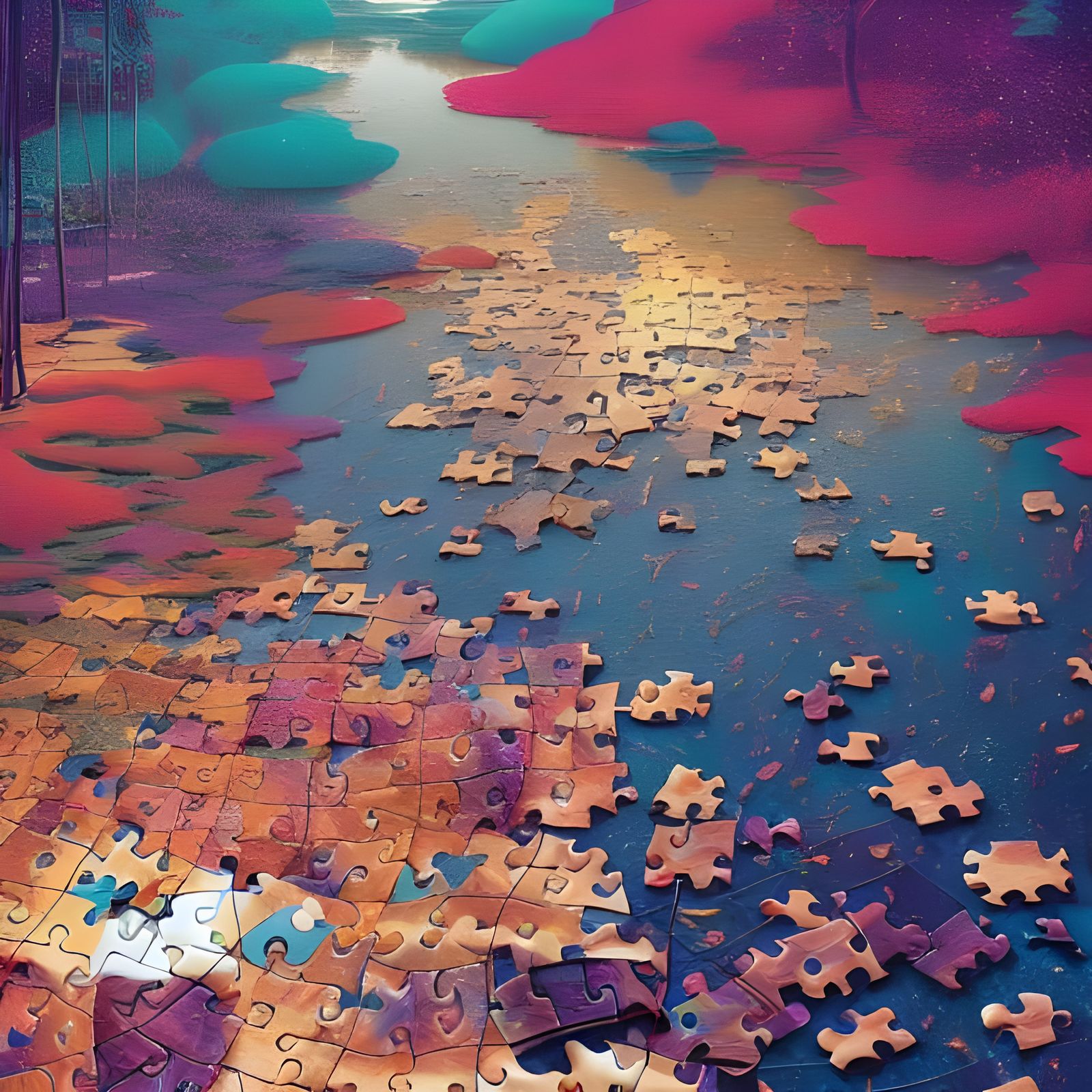 Detailed Jigsaw Puzzle in a Photorealistic Style
