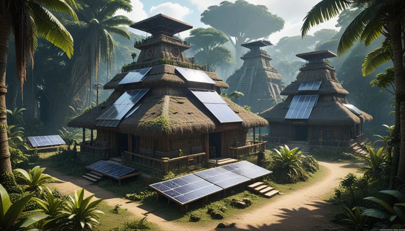 Sunswept Mayan Utopia in Eco-Friendly Steampunk Style