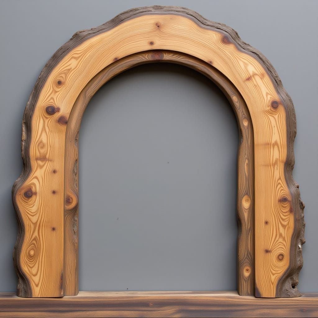 Giant Wooden Arc on Grey Background