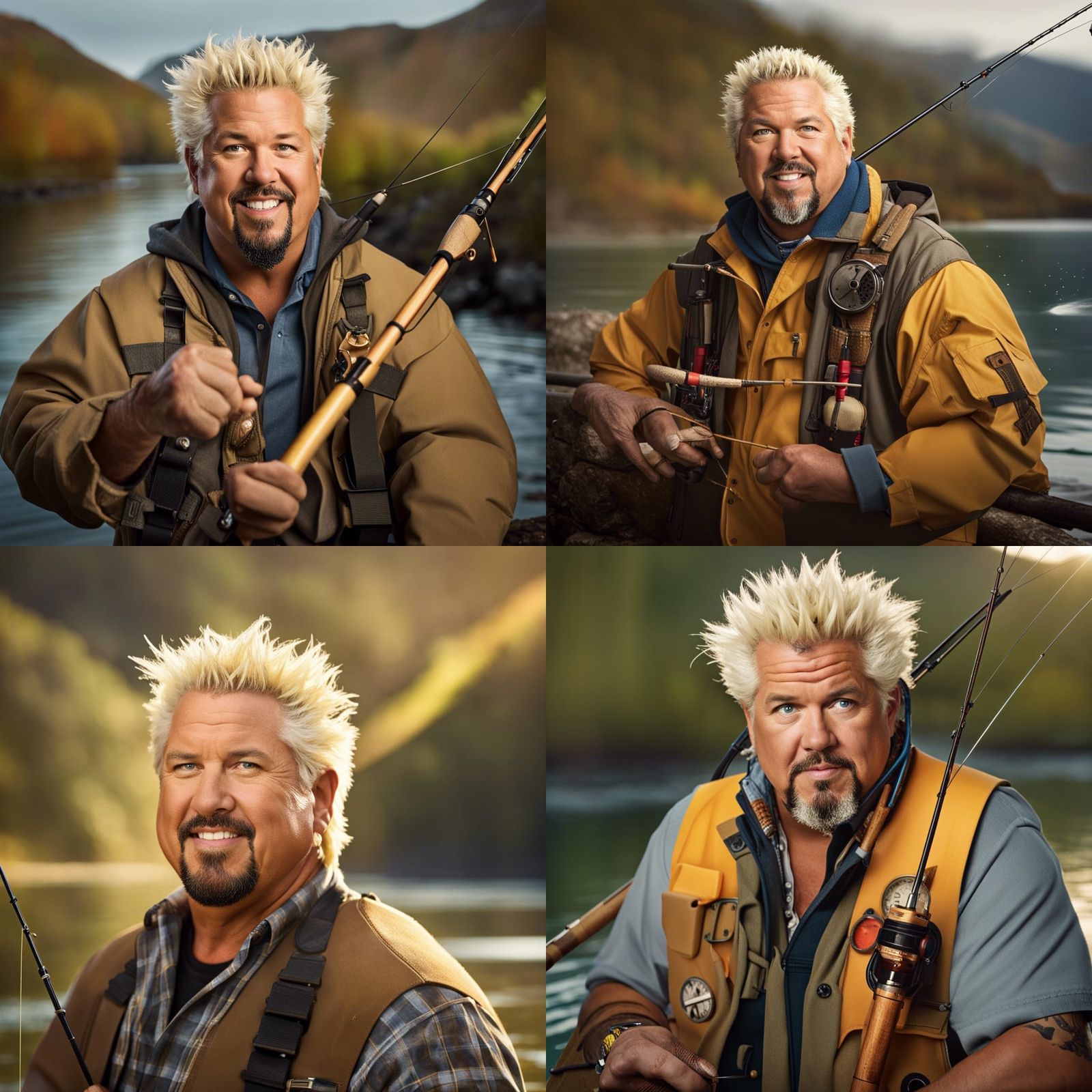 Guy Fieri Fly-Fishing: Professional 8K Portrait