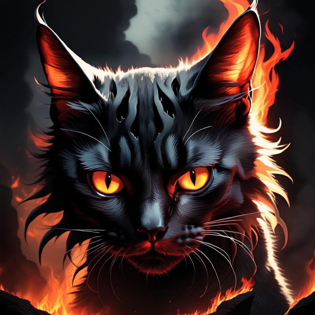 Fiery Feline Art: Cat out of Hell