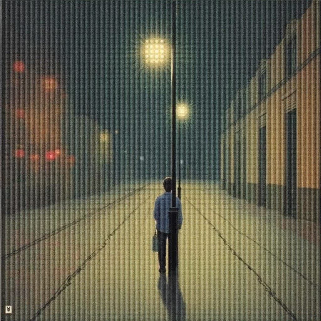 Early 20th Century Street Scene in Futurist Style