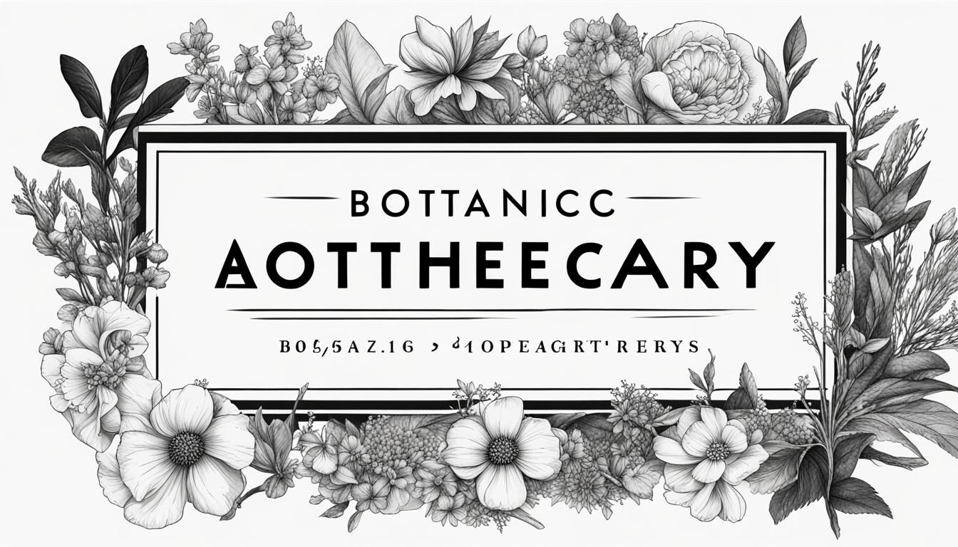 Botanic Apothecary Logo with Floral Illustrations