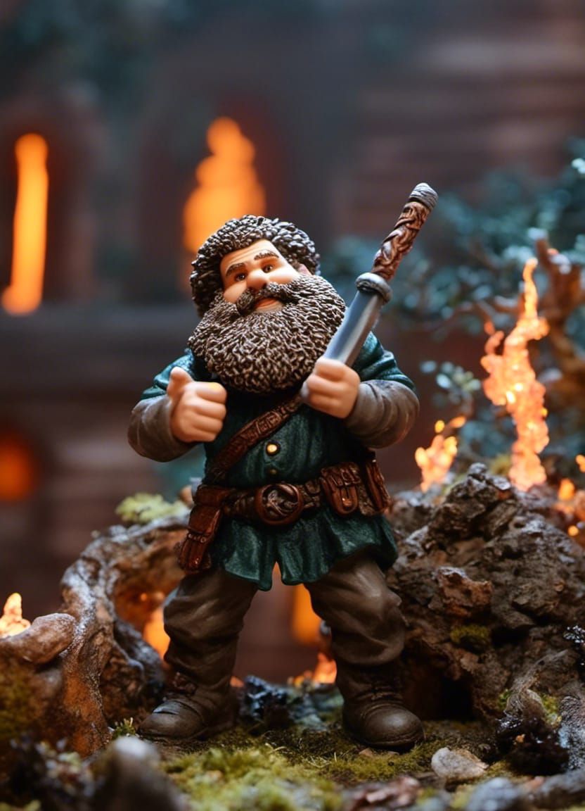 DnD Miniature Figure with Magic Sword