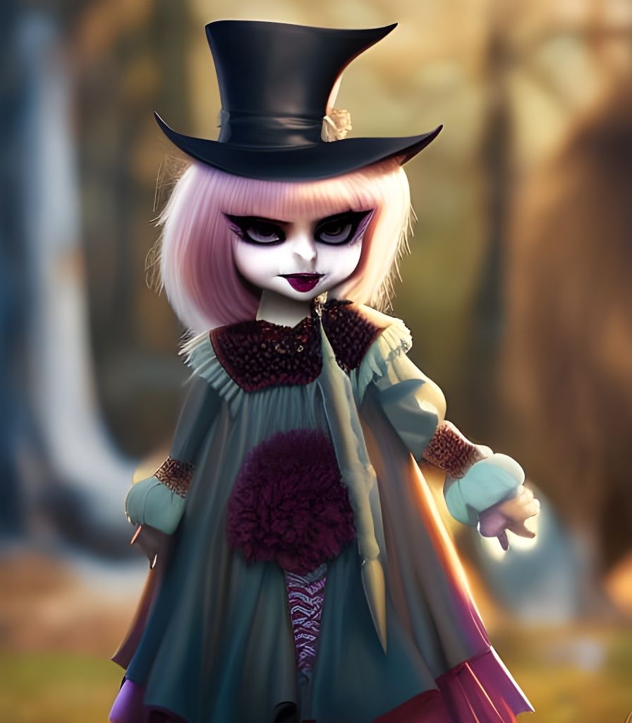 Hyperdetailed 3D Vampire Teen in Junior High