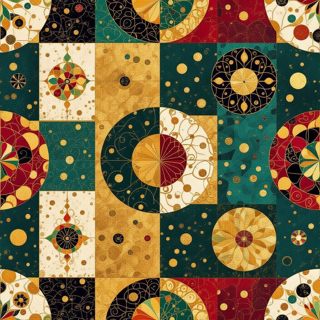 Geometric Shapes Pattern in Abstract Expressionist Style