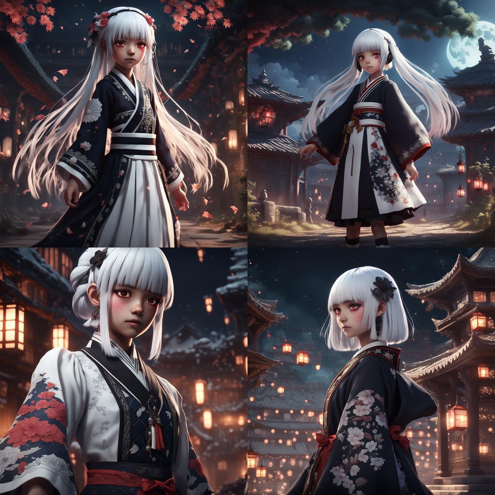 Anime Girl in Dominican Dress, Detailed Matte Painting