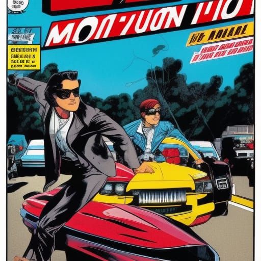 Motorcycle Speedster Comic Book Art