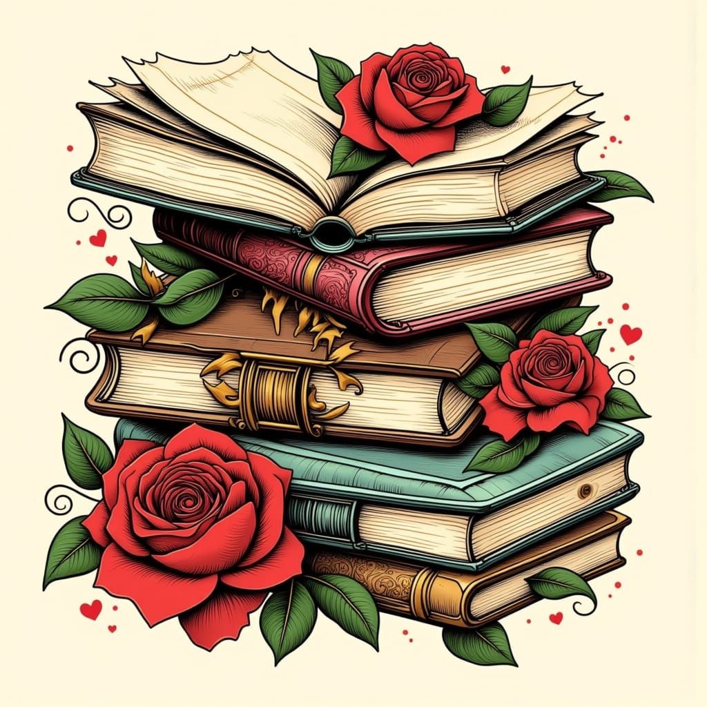 Neo-Traditional Tattoo Art: Stack of Vintage Workbooks with ...