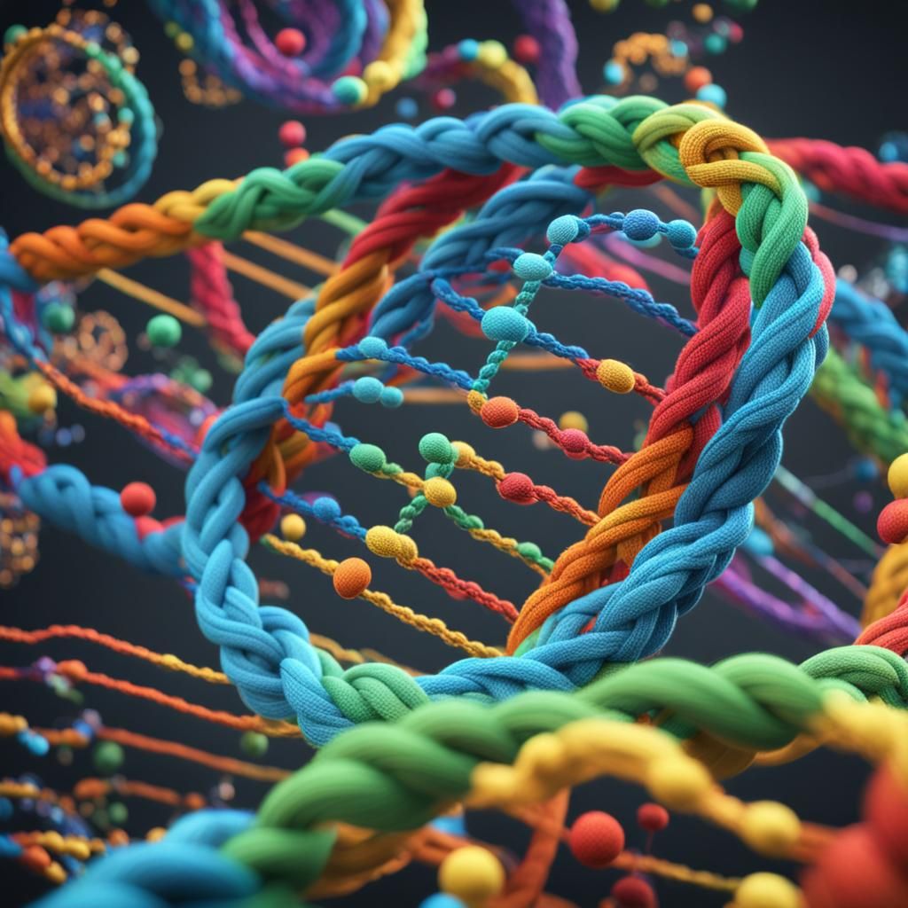 Rainbow DNA Molecule in a Cinematic 3D Style