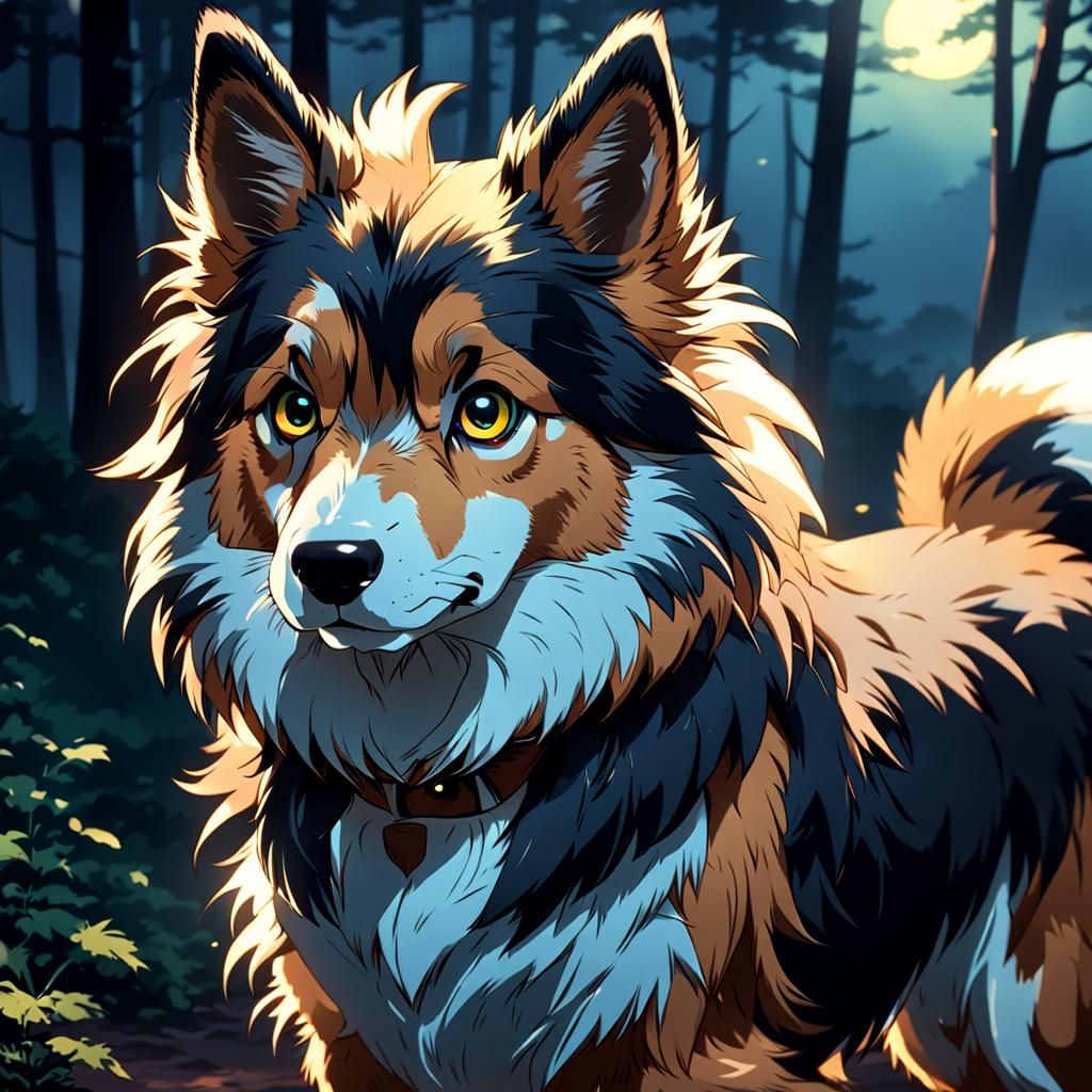 Lassie in Anime Style Cel-Shaded Art