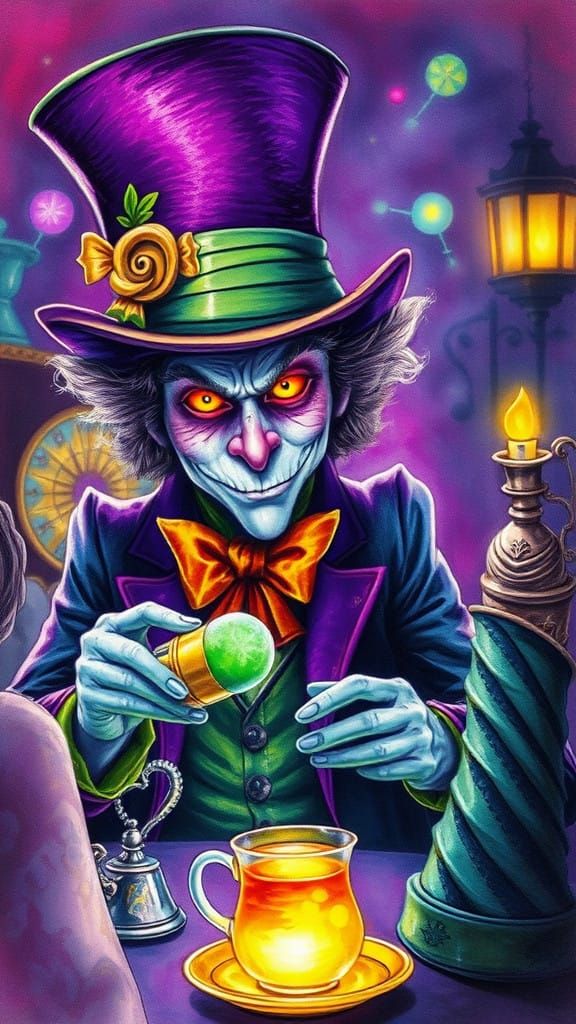 Eccentric Tea Party Host in Whimsical Wonderland