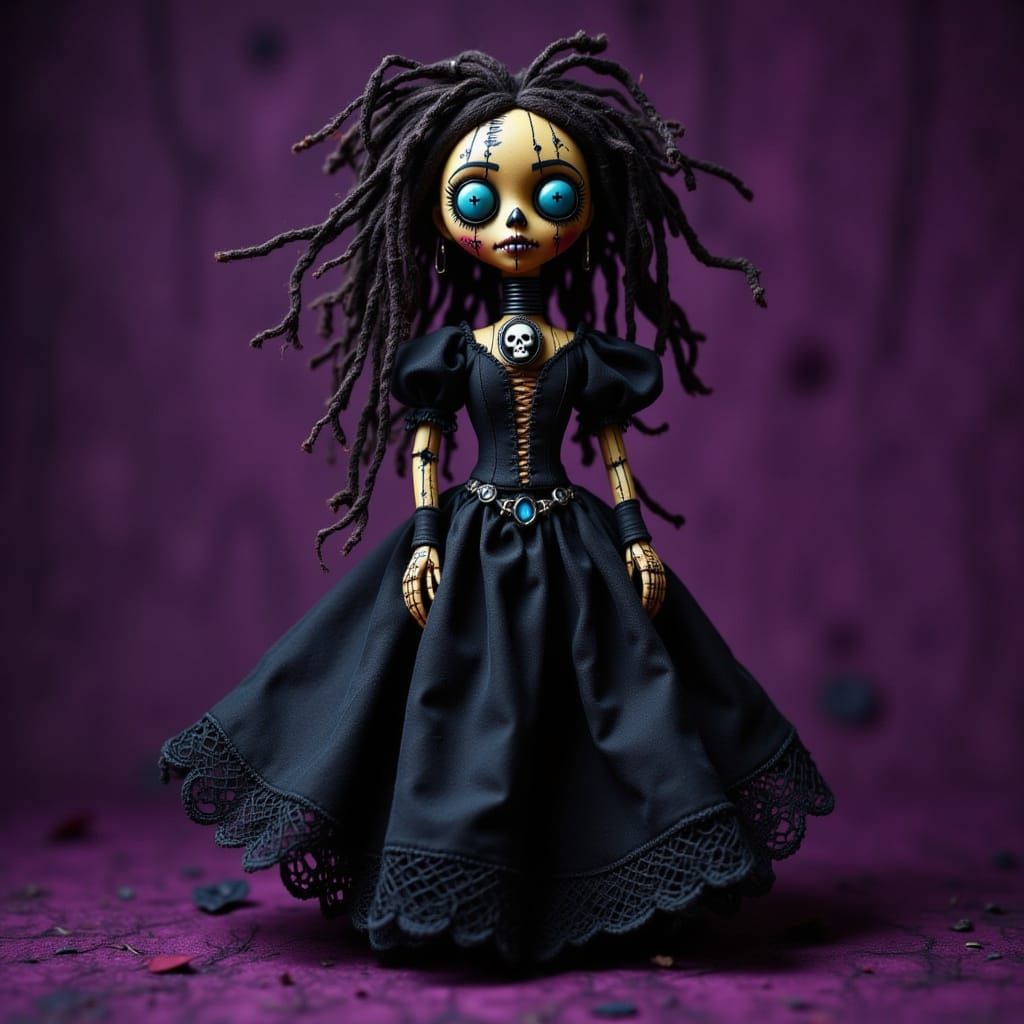 Creepy Voodoo Doll in Tim Burton Style