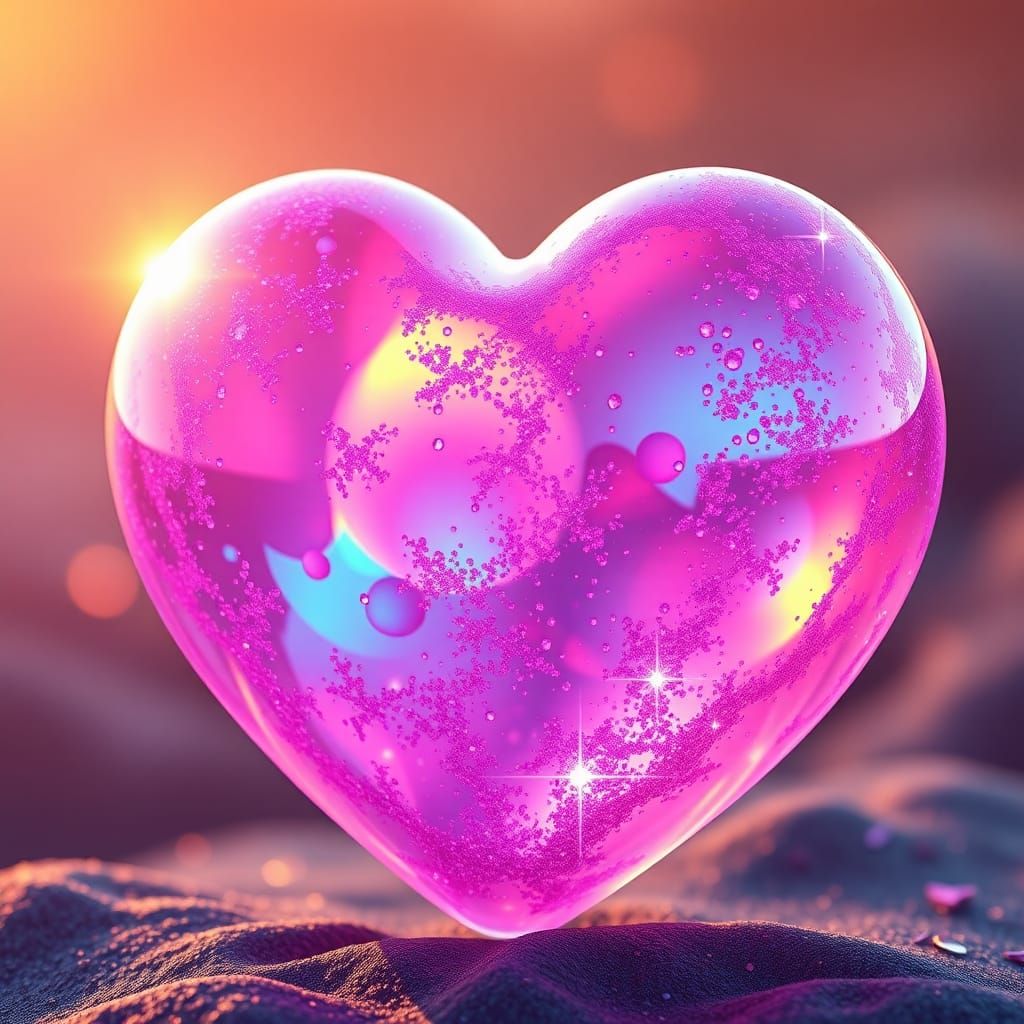 Luminous 3D Heart Radiating Love and Warmth