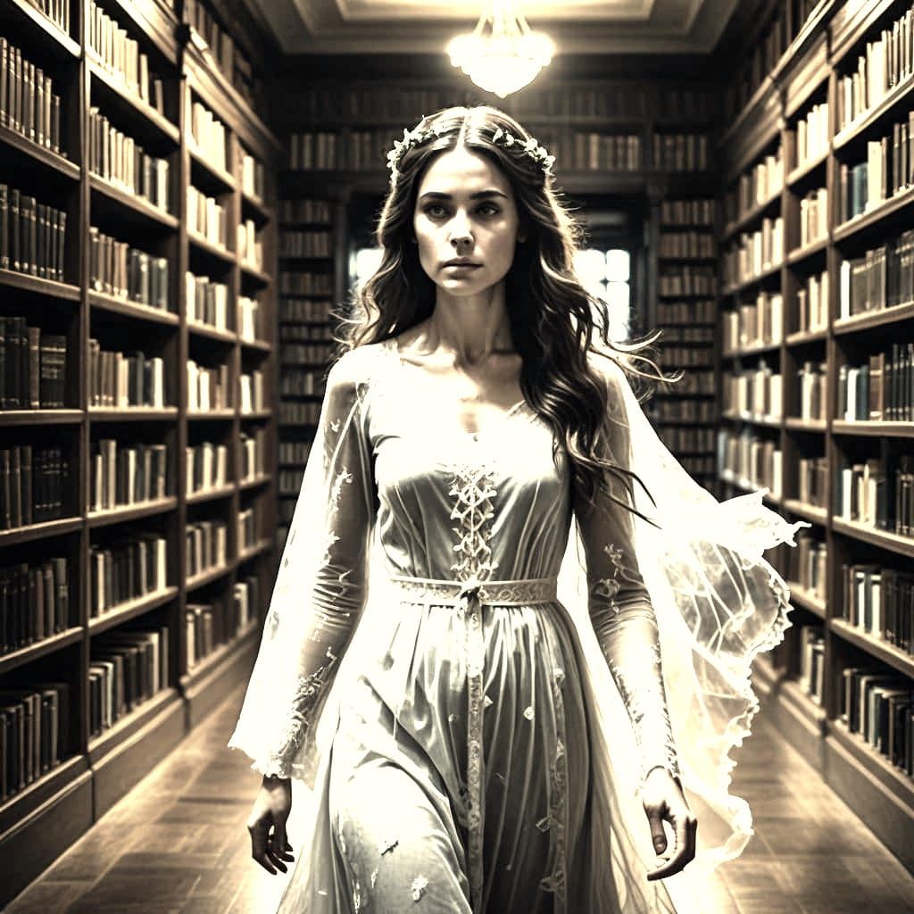 Ghostly Woman Haunts Library