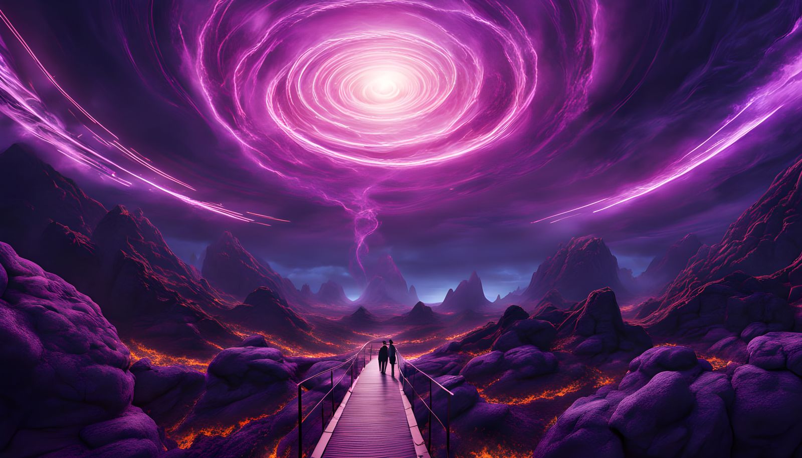 Surreal Wormhole Portal in Futuristic Style