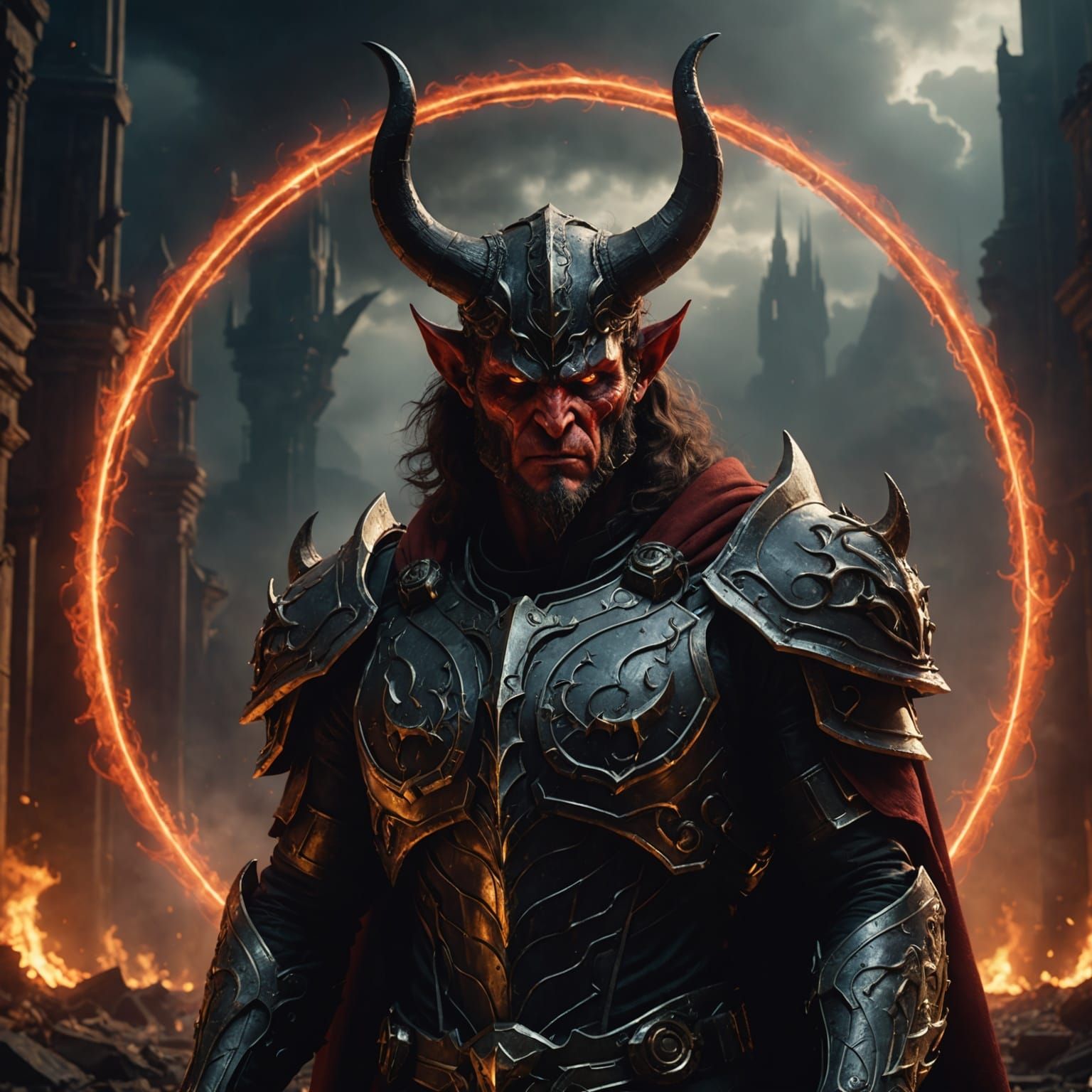 Contrasting Symbols: Devil Horns and Halo