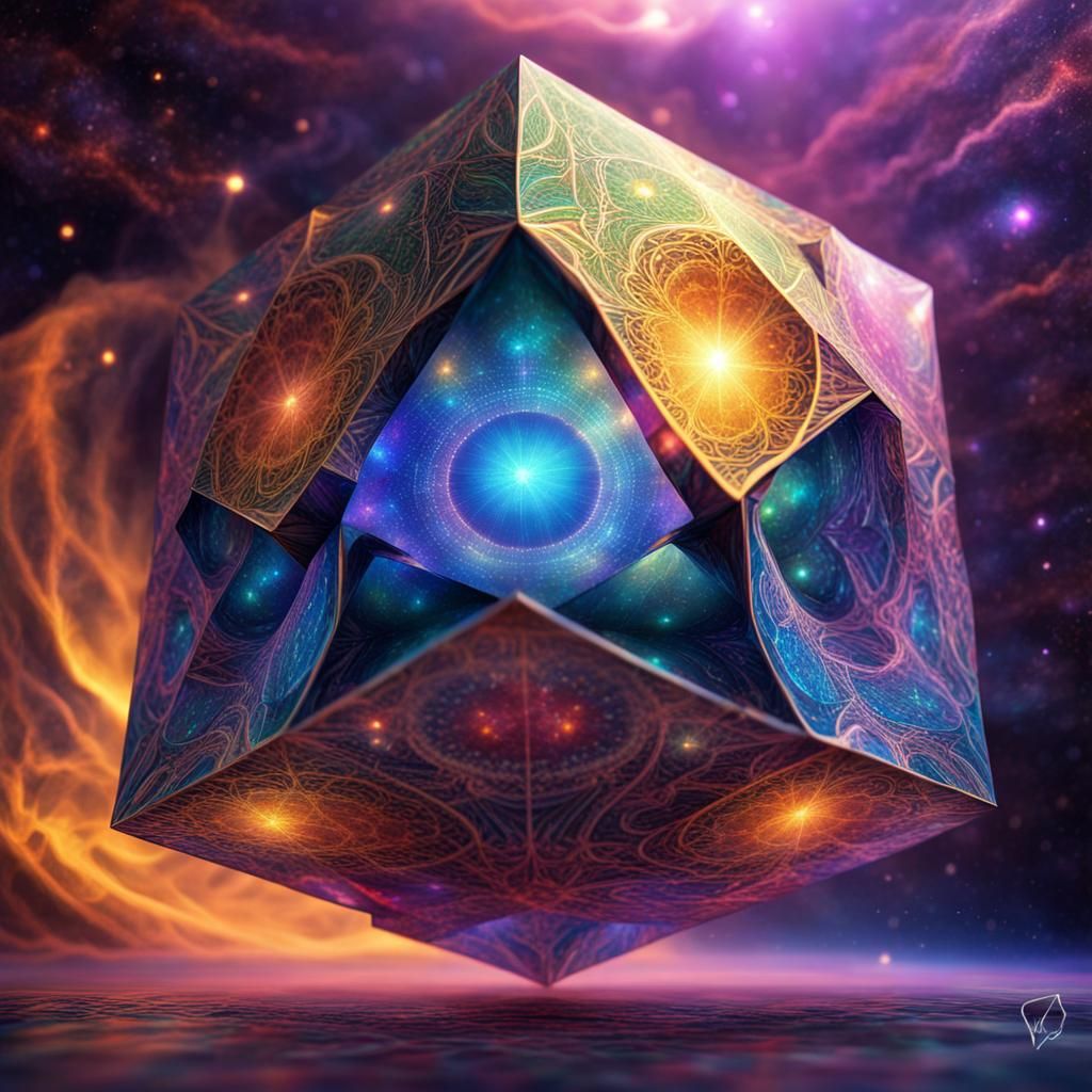 Cube of Archangel Metatron: Holographic Astral Illustration