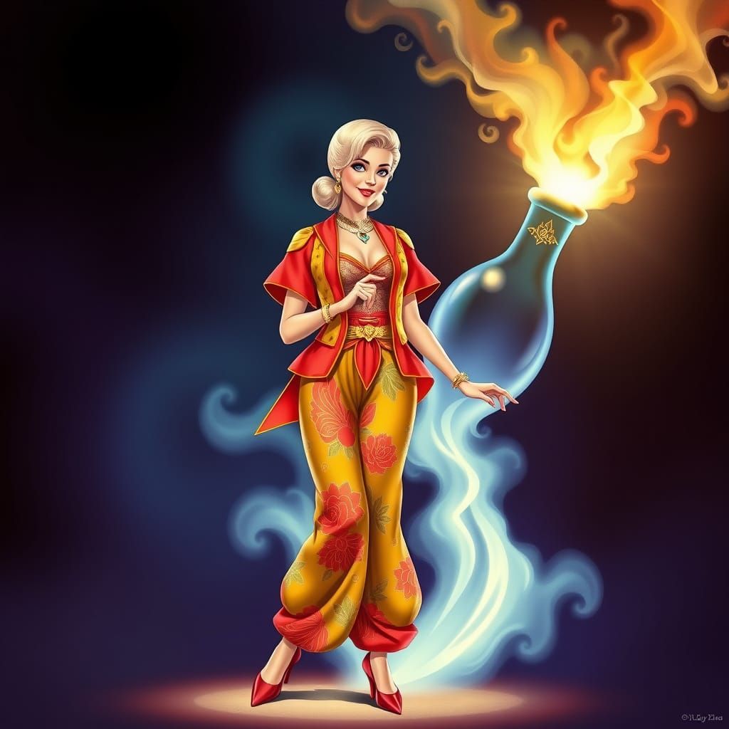 Oriental Genie Emerges: Art Nouveau Illustration