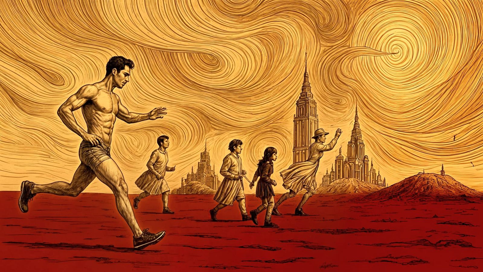 Abstract Scribble Line Drawing