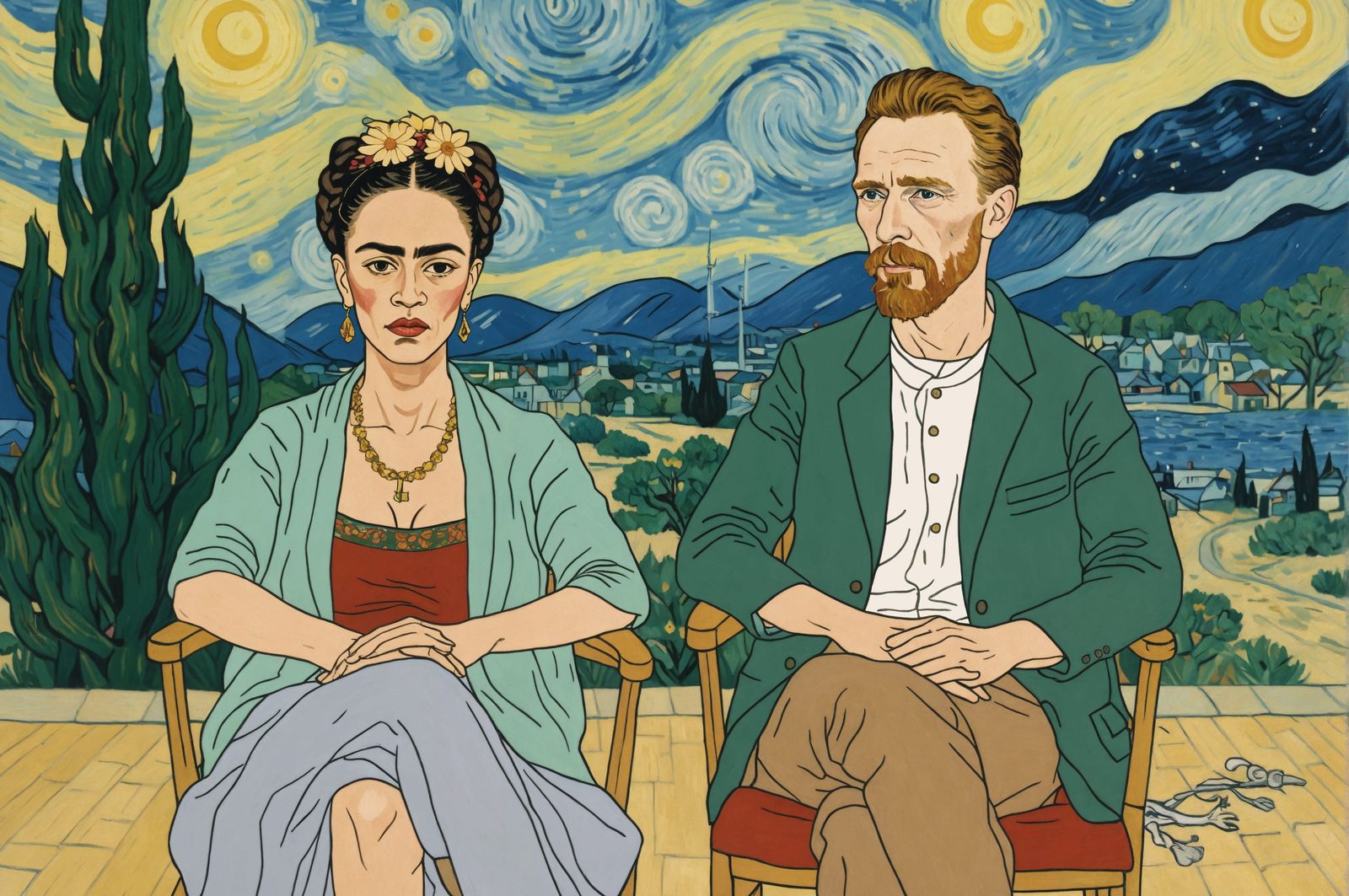 Artists in Signature Styles Facing Viewer