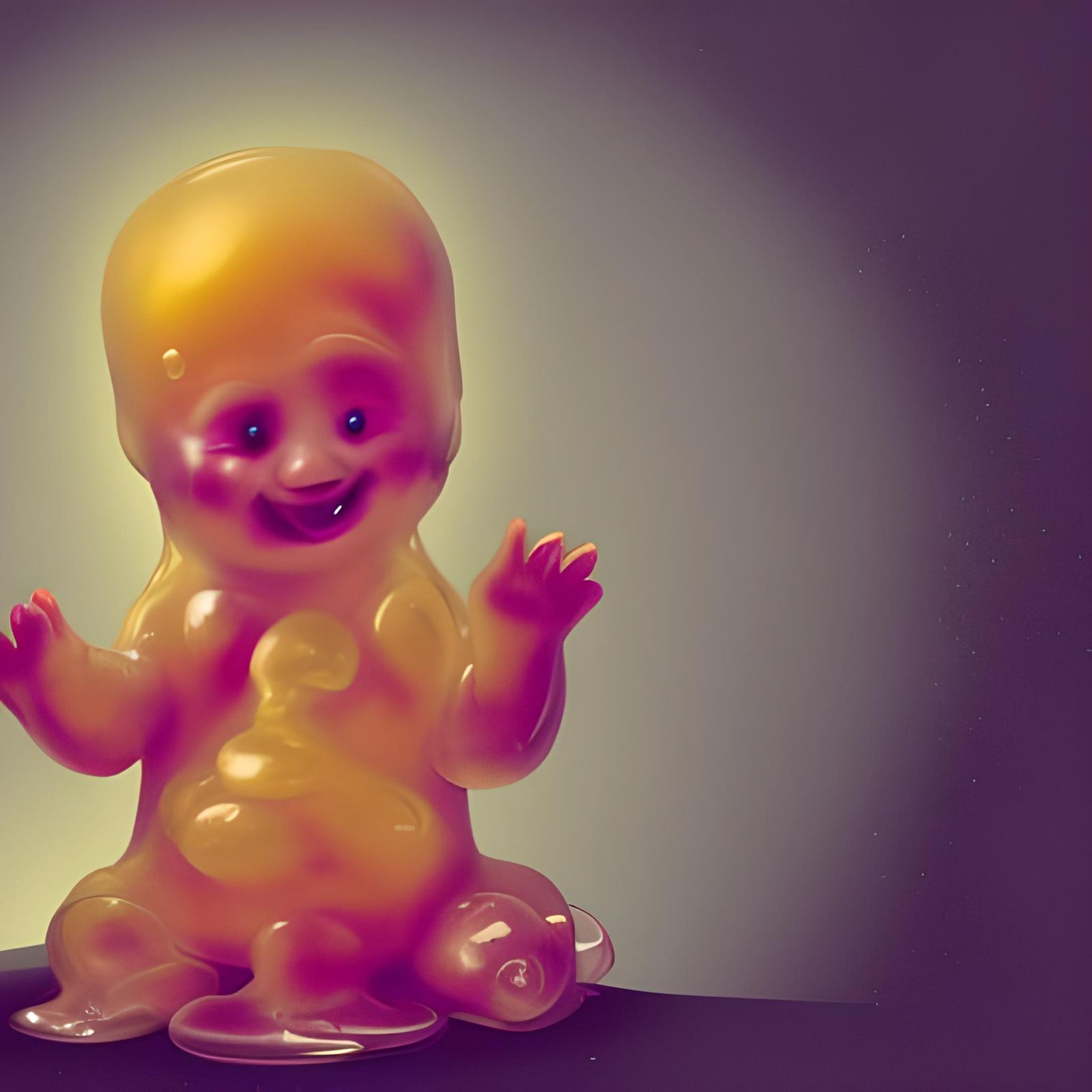 Gelatinous Jelly Baby Covered in Marmalade Art