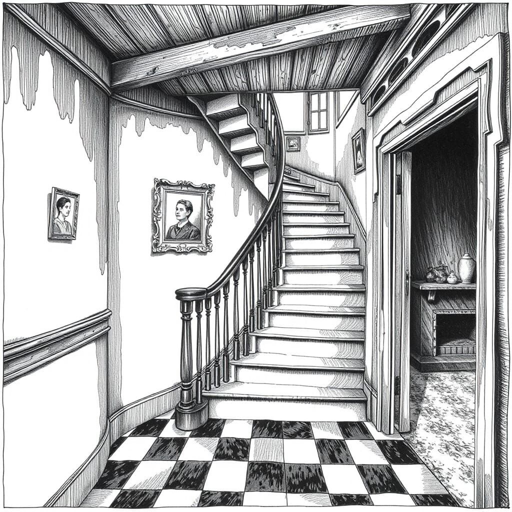 Bending House Interiors in M.C.Escher's Surreal Style