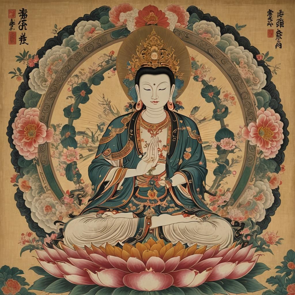 Avalokiteshvara Meditating on Lotus Flower