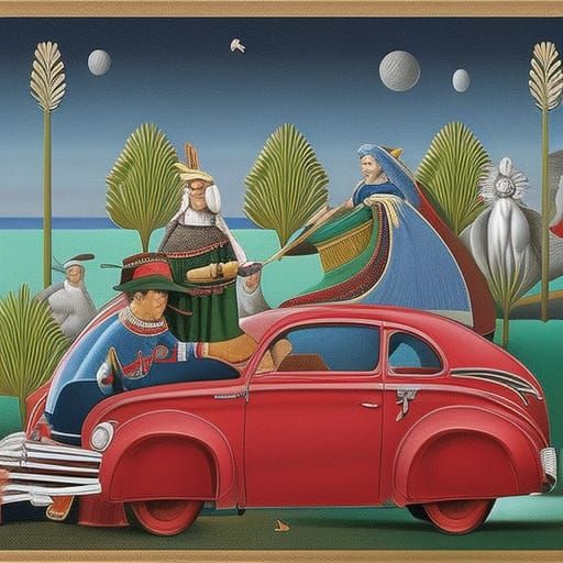 Giant Sphinx in Hieronymus Bosch Style