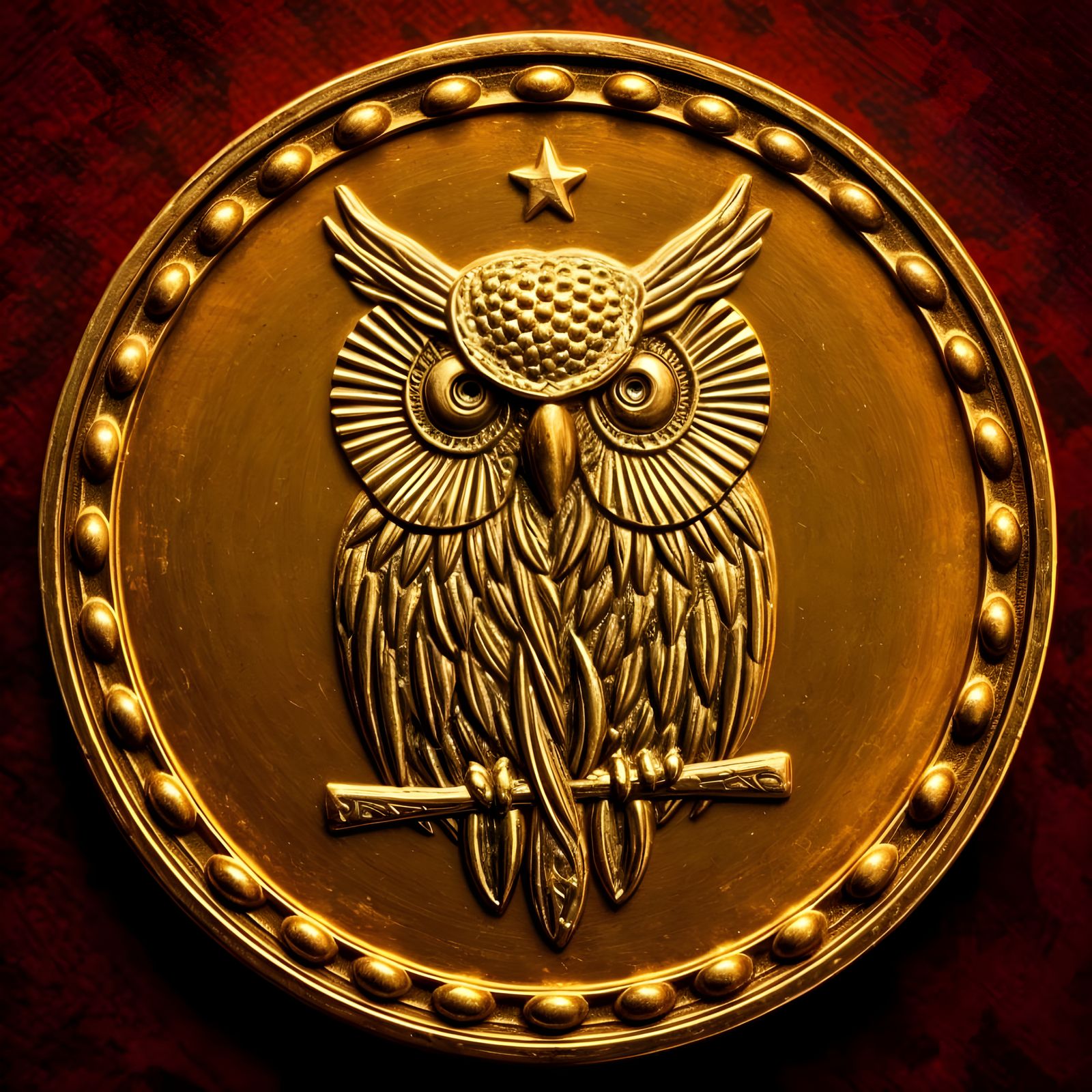 Masterpiece Numismatic Coin Art: A Rusty Copper Owl