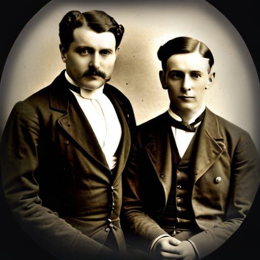Gay Couple in Vintage Victorian Ghost Photo