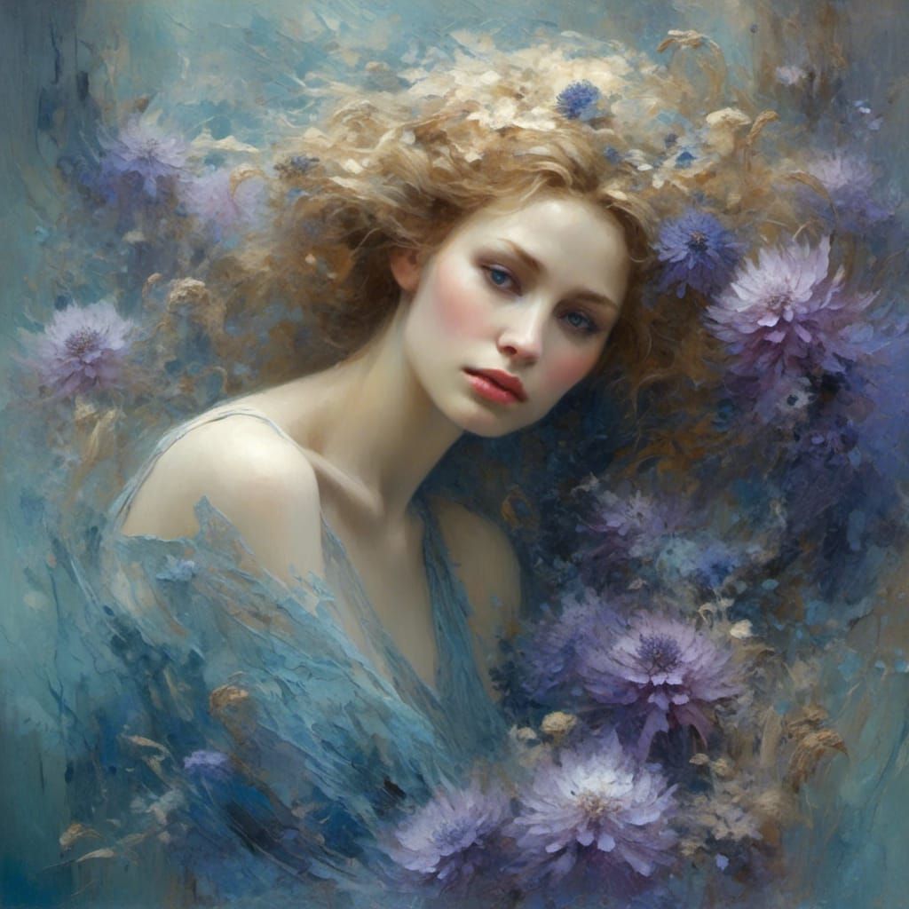 Model in Iridescent Sea Urchin Gown, Futuristic Realism