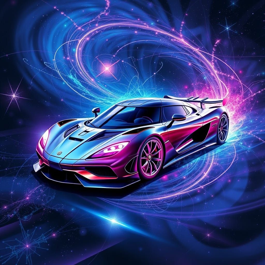 Sleek Futuristic Koenigsegg Jesko in Cosmic Vortex