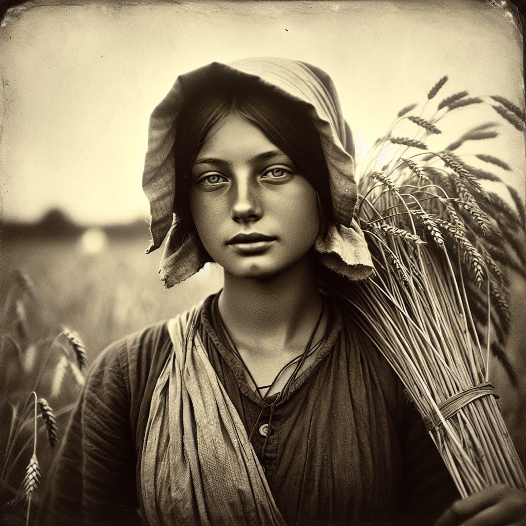 Early 1900s Peasant Woman in Sepia Tone